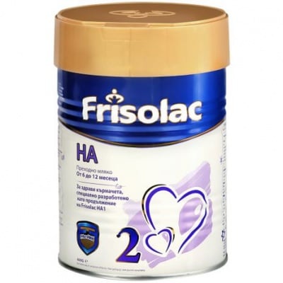 Frisolac Бебешко хипоалергенно адаптирано мляко HA 2 6-12 м. 400 гр.