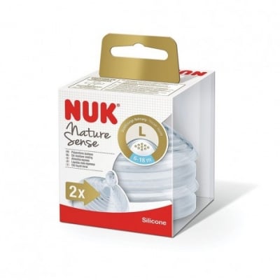 Силиконов биберон за храна NUK NATURE SENSE 6-18 м. L 1 бр. 10.125.026