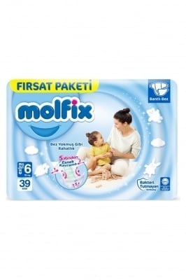 Бебешки пелени Molfix - Extra Large 6, 36 броя