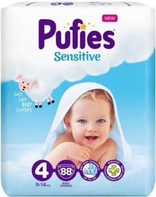 Пелени пуфис pufies sensitive 4 -7-18кг /88бр.