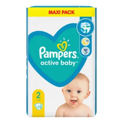 Pampers Бебешки пелени Active Baby S2 (4-8 кг.) 72 бр.