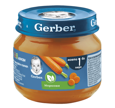 Nestlé GERBER ® Пюре Моркови, Моето първо пюре,бурканче, 80 g 