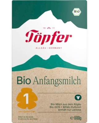 Адаптирано био мляко за кърмачета Topfer Lactana Bio 1 600 g, за новородени