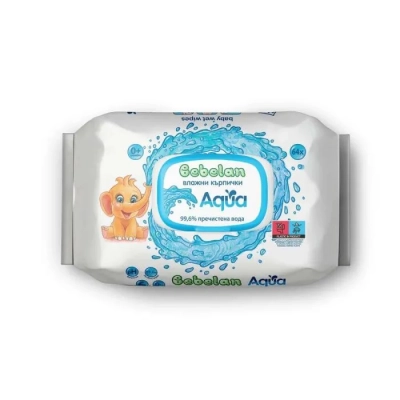 Bebelan Aqua Бебешки мокри кърпи с 99.6 % вода 64 бр