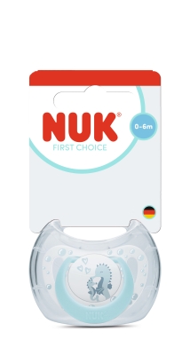 NUK First Choice биберон залъгалка, силикон, 0-6 мес., 1 бр., Водно конче