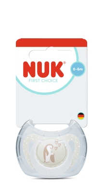 NUK First Choice биберон залъгалка, силикон, 0-6 мес., 1 бр., Пингвин