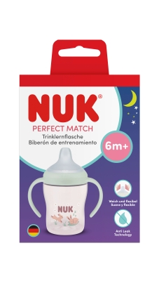 NUK Perfect Match Шише за сок 150 мл., Glow in the Dark, 6+мес., Зайче