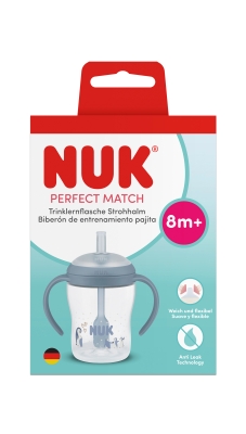 NUK Perfect Match шише със сламка, 150 мл., 8+мес, Пингвин