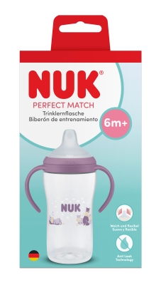 NUK Perfect Match Шише за сок 260 мл., 6+мес., Хипо, лилаво