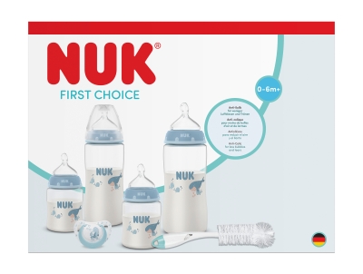 NUK First Choice + СЕТ Perfect Start Temperature Control - 8 части синьо