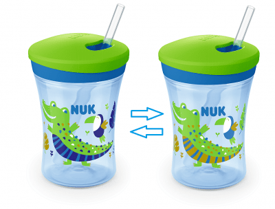 NUK EVOLUTION Action Cup със сламка, 12+мес., Chameleon - Син