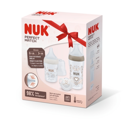 NUK Perfect Match РР Сет Подаръчен 3 части, Сърце и Дъга