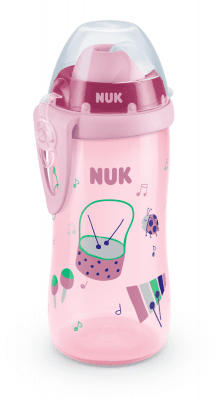 NUK Flexy Cup 300мл, със сламка, 12+ мес. - Розова