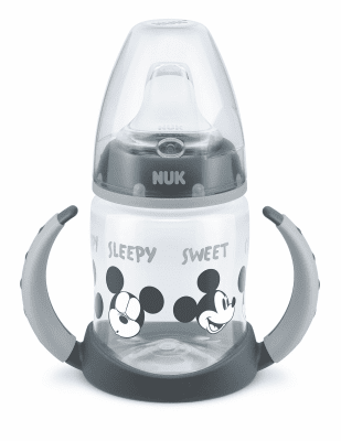 NUK First Choice РР шише Temperature Control 150мл със силиконов накрайник за сок Mickey grey