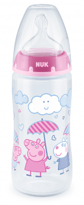 NUK First Choice РР Шише Temperature control 300мл. със силиконов биберон 6-18мес. М PEPPA PIG girl