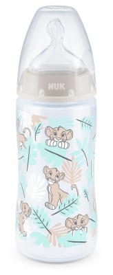 NUK First Choice РР шише Temperature control 300мл силикон 6-18 месеца. LION KING + box