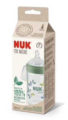 NUK for NATURE Шише РР Temperature Control 260мл. със силиконов биберон М