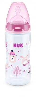 NUK First Cchoice РР шише 300мл. WINTER с биберон за хранене М 6-18м.