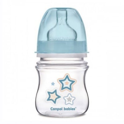 CANPOL Антиколик шише с широко гърло Easy Start,  Newborn Baby 120 мл 35/216_blu
