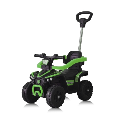Количка за яздене с дръжка "ATV" зелена