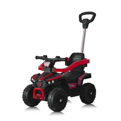 Количка за яздене с дръжка "ATV" червена