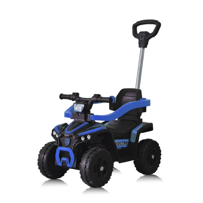Количка за яздене с дръжка "ATV" синя