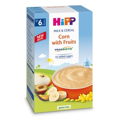 Инстантна млечна каша с пребиотик Hipp - Царевица и плодове, 250 g -2953