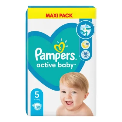 Пелени Pampers Active Baby Maxi Pack Размер 5 S (11-16кг.) 50 бр 