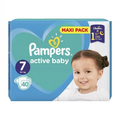 Пелени Pampers Active Baby Maxi Pack Размер 7 XL(18+kg.) 40 бр