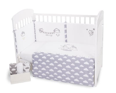 Бебешки спален комплект 2 части EU style 60/120 бродерия Little Angel Clouds