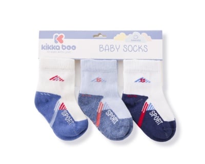 Бебешки памучни чорапи SPORT BLUE 6-12 месеца