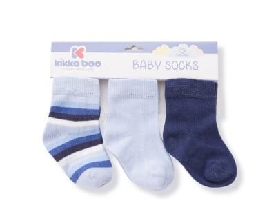 Бебешки памучни чорапи STRIPES DARK BLUE 1-2 год.