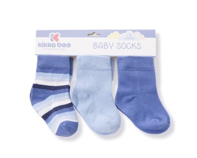 Бебешки памучни чорапи STRIPES LIGHT BLUE 1-2 год.