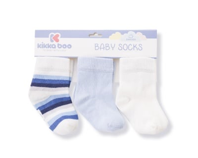 Бебешки памучни чорапи STRIPES WHITE 2-3 год.