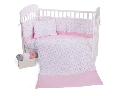 Бебешки спален комплект трико 5 части Pink Flowers 60/120