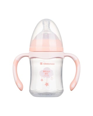 Шише с широко гърло и антиколик биберон 180мл Peach Cloud