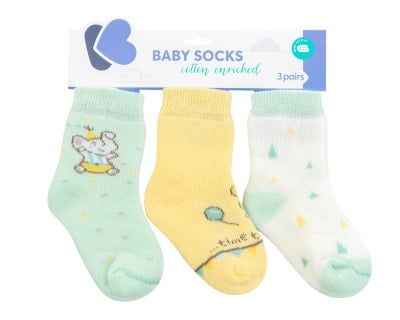 Бебешки памучни термо чорапи Elephant Time 0-6 месеца