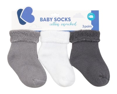 Бебешки памучни термо чорапи дълги GREY 6-12 месеца
