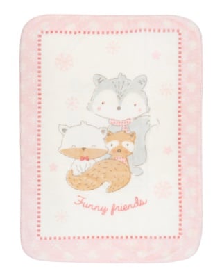 Супер меко бебешко одеяло Funny Friends 110/140 см розово
