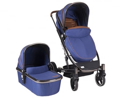 Комбинирана количка 2 в 1 Divaina TrueNavi Blue с кош за новородено