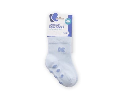 Бебешки памучни чорапи с релефно стъпало LIGHT BLUE 0-6 месеца