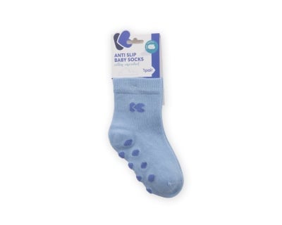 Бебешки памучни чорапи с релефно стъпало BLUE 6-12 месеца