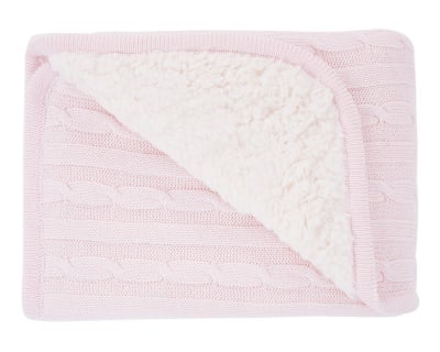 Плетено памучно одеяло с шерпа Light Pink