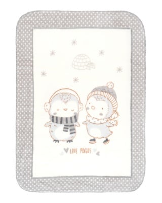 Супер меко бебешко одеяло Love Pingus 110/140 см сиво