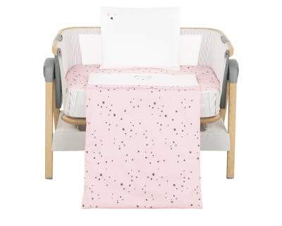 Бебешки спален комплект за мини-кошара 3ч Bear with me Pink