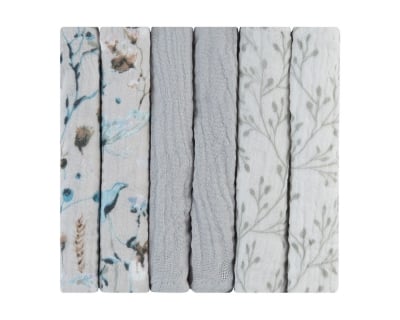Комплект 6 бр муселинови кърпички 30х30 см Dreamy Fields Grey