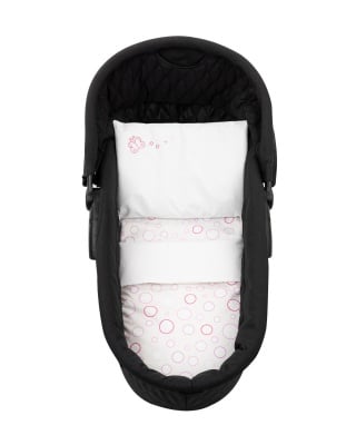 Бебешки спален комплект за количка 6 части Pink Circles
