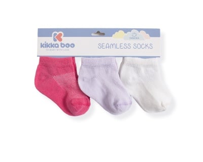 Бебешки памучни чорапи терлички SOLID PURPLE 2-3 години