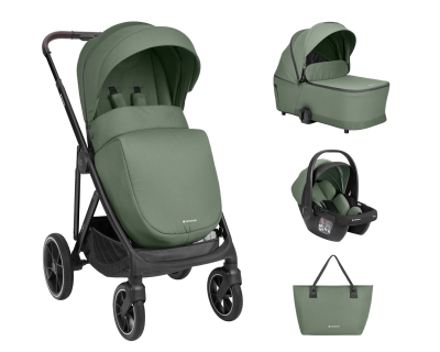Комбинирана количка 3в1 с кош за новородено Chiara Army Green