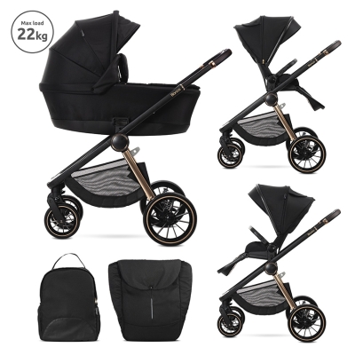 Д.КОЛИЧКА BIANCA BLACK 2 В 1 до 22кг + АДАПТОРИ